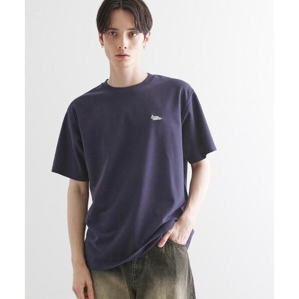 tシャツ ウサギ刺繍 鹿の子クルーカットソー メンズ