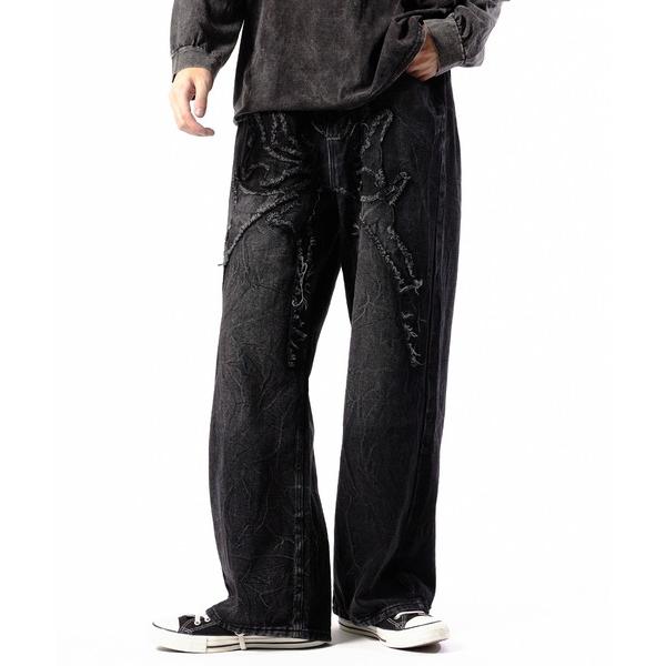 ジーンズ Washed Crushed Denim Pants/ウォッシュ加工 クラッシュデニムパン...