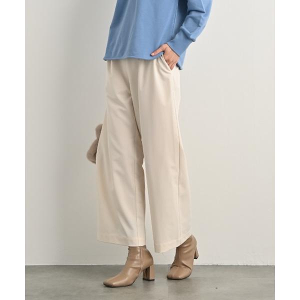 パンツ ツイルセミフレアーパンツ｜セミフレア ベーシック 美脚見え ストレッチ 春夏 レディース