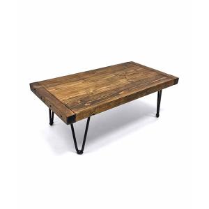 インテリア 国産杉 アイアンレッグのアンティーク風ローテーブル