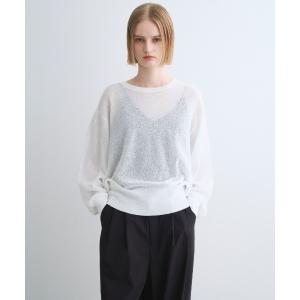 ニット セーター Shimmer sweater mesh top レディース