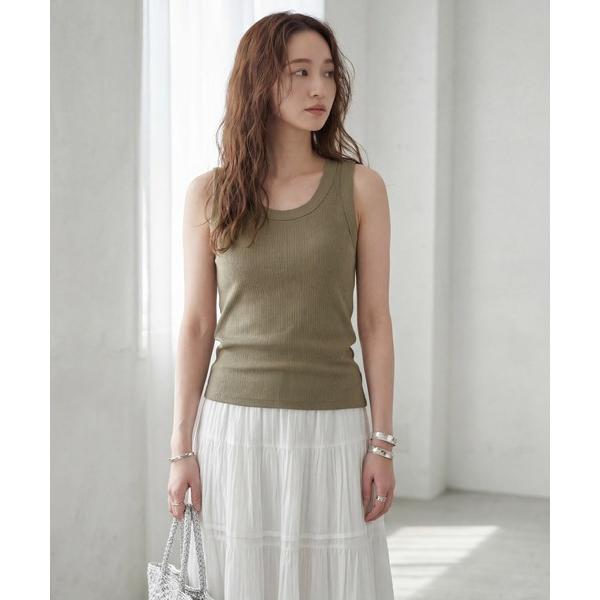 タンクトップ ノースリーブ 「Made in JAPAN」太めバインダーリブタンクトップ レディース