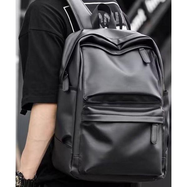 デイバック リュック フェイクレザースクエアバックパック/リュック メンズ レディース