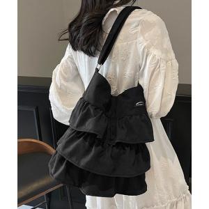 トートバッグ フリルショルダーバッグ ティアードバッグ レディース