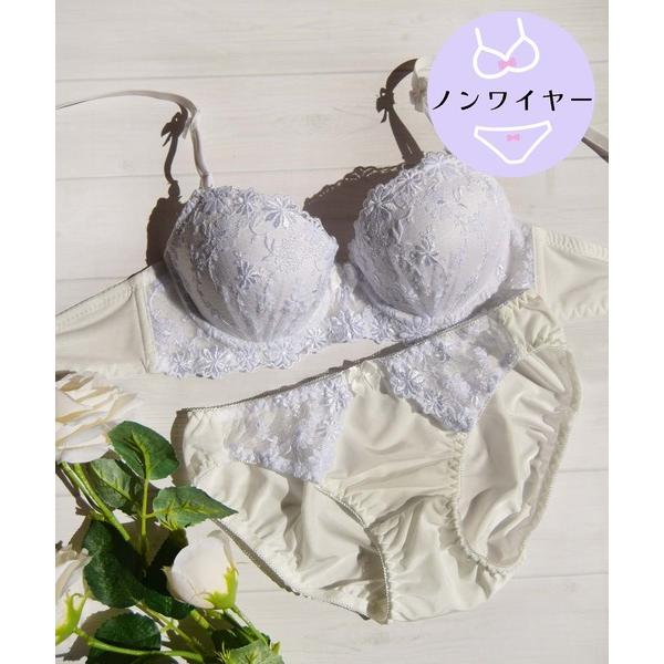 ブラジャー ショーツセット 「ノンワイヤー」人気定番商品ラクラクノンワイヤーでストレス0!!!小花柄...
