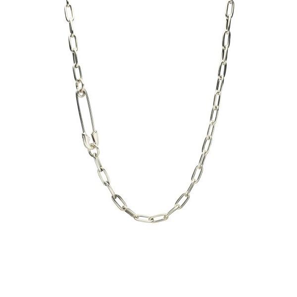 ネックレス 安全ピン 長アズキ チェーン ダイヤモンド ネックレス M シルバー925 メンズ レデ...