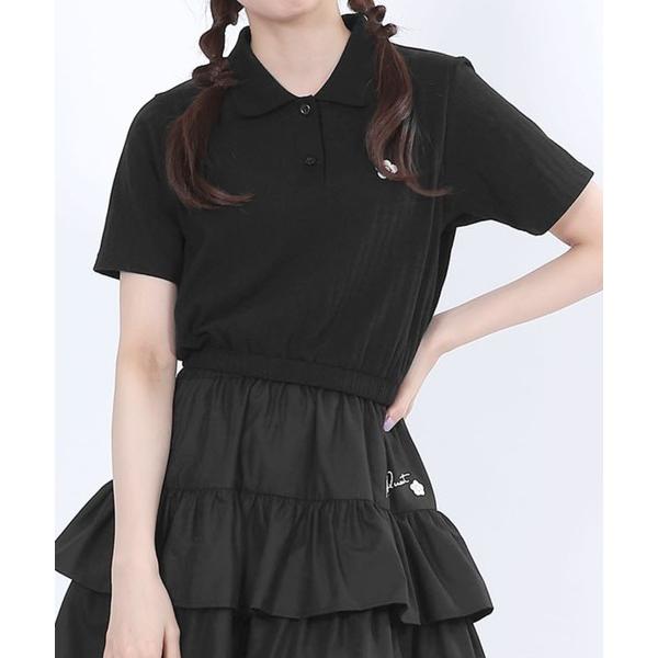 ポロシャツ ポロ マリークワント mary quant クロップドリブポロ プルオーバー レディース