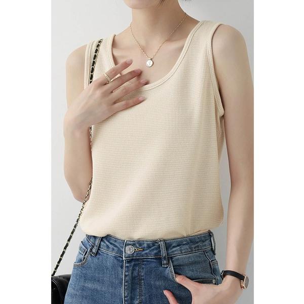 タンクトップ ノースリーブ インナー タンクトップ 綿 タンクトップ キャミソール Vネック 夏 春...
