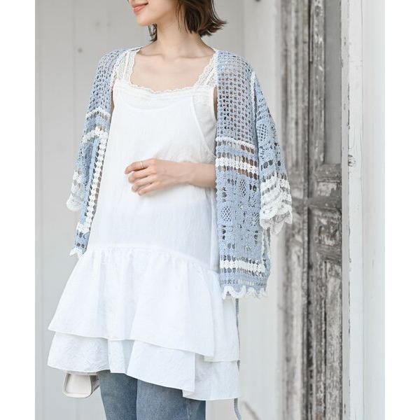 チュニック シワ加工サテン裾フリルキャミチュニック