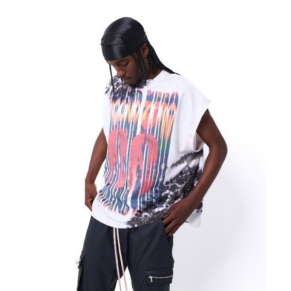 tシャツ DankeSchon/ダンケシェーン/TIEDYE NOSLEEVES NUMBERRIN...