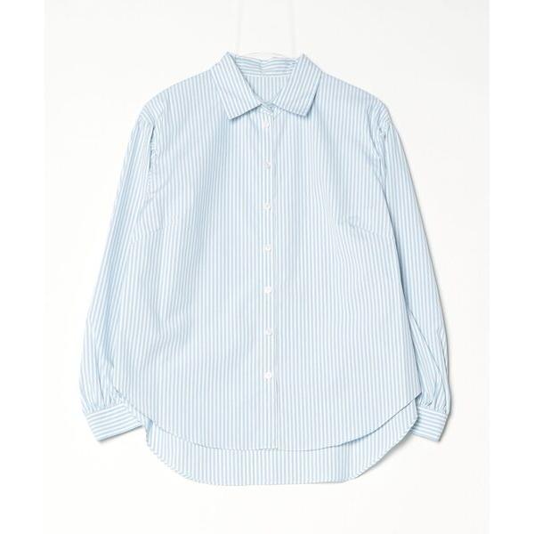 ブラウス シャツ ストライプブロード お袖たっぷりストライプブラウス レディース