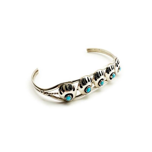 バングル HEATER シアター ベアパウターコイズシルバーバングル Made in USA メンズ...