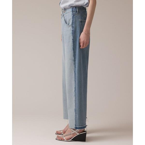 ジーンズ デニム デニムパンツ リメイクストレートデニムパンツ レディース