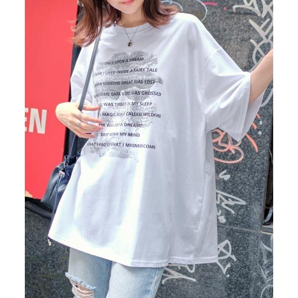 tシャツ レタリングプリントTシャツ レディース