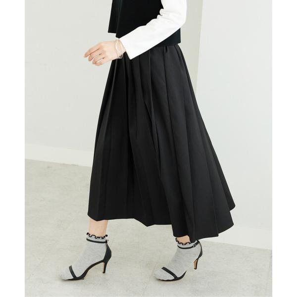 スカート ボックスプリーツロング丈スカート