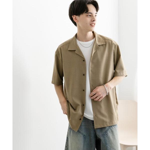 シャツ グレンチェックオープンカラーショートスリーブシャツ メンズ