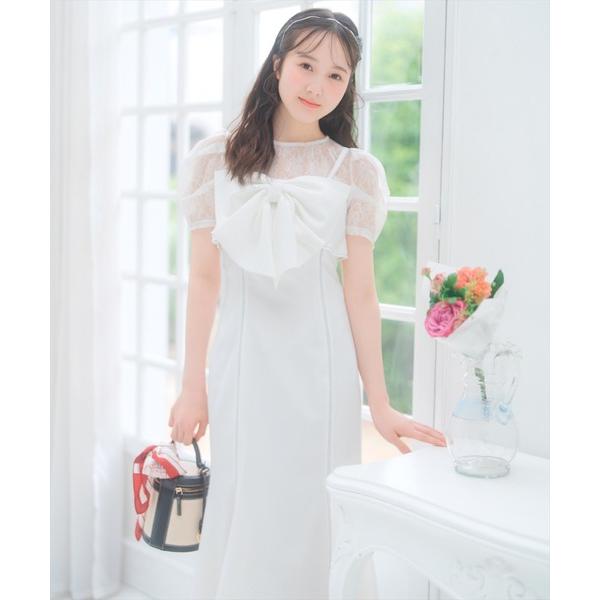 ワンピース ドレープリボンマーメイドジャンスカ