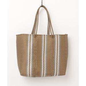 かごバッグ カゴバッグ 「Moon Bird/ムーンバード」手編みのメルカドバッグ・ストライプ （Ｌ）