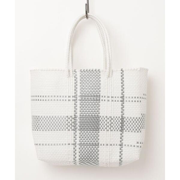 かごバッグ カゴバッグ 「Moon Bird/ムーンバード」手編みのメルカドバッグ・タータンチェック...