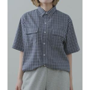 ブラウス シャツ Seersucker check shirt / シアサッカーチェックシャツ レディース メンズ