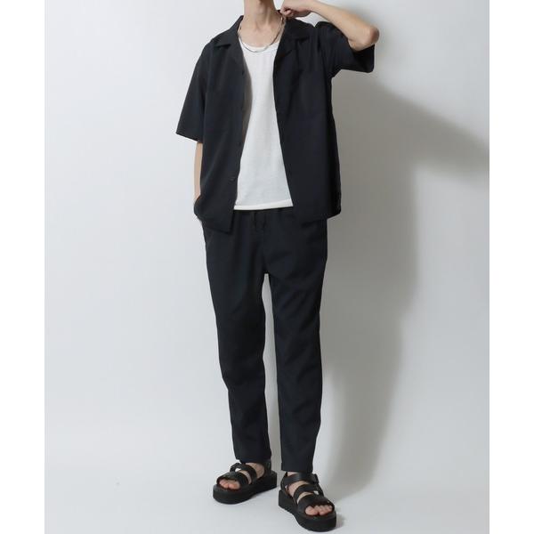 セットアップ Open Collarr Shirt ＆ Tapered Trousers/ポリストレ...