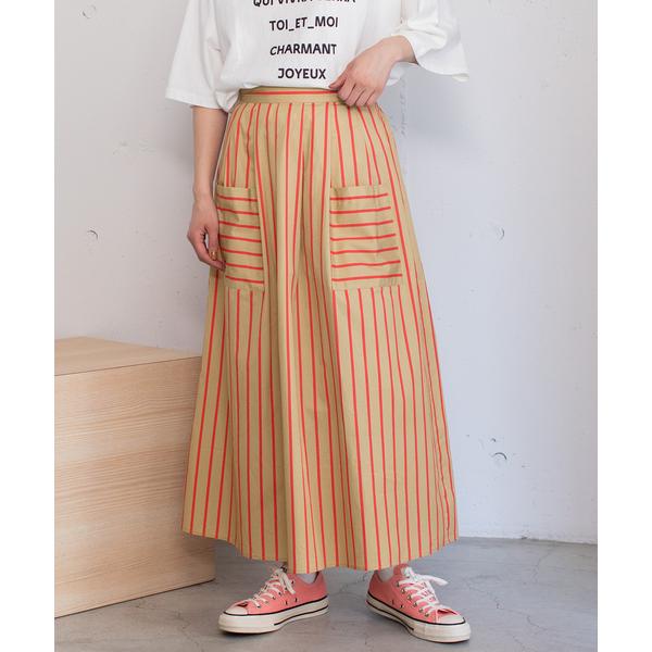 スカート ストライプアウトポケットタックスカート