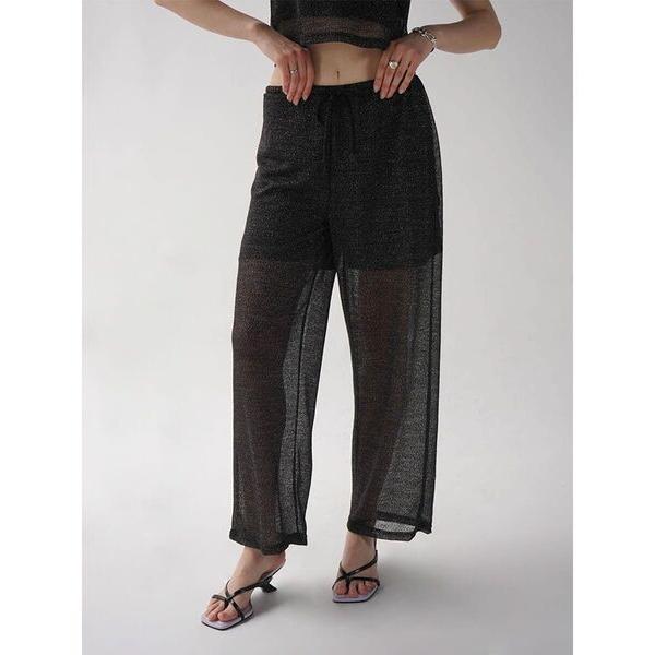 パンツ SHEER LAME EASY PANTS レディース