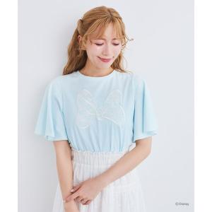 tシャツ ミニー / フレアスリーブレースリボンTシャツ レディース