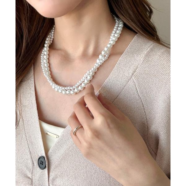 ネックレス 「apres jour clair」2連フェイクパールネックレス レディース