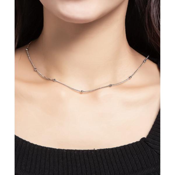 ネックレス メタル ボール チェーン ネックレス レディース