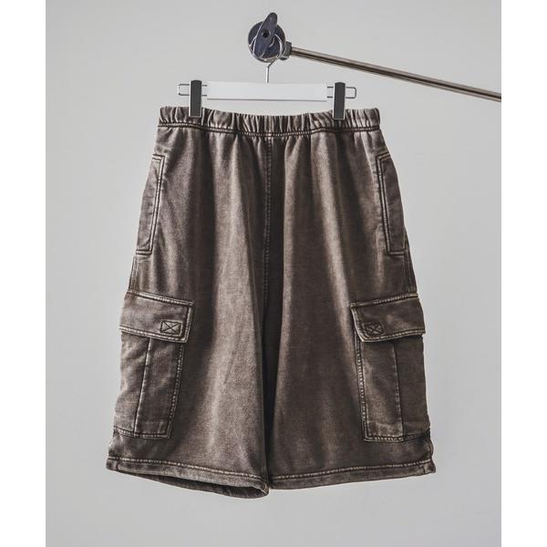 スウェットパンツ ジャージ グランジ フェード ケミカル加工 裏毛 スウェット ワイド ハーフパンツ...