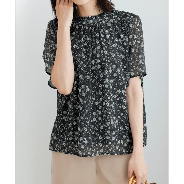 ブラウス シャツ 「日比谷花壇」フリル衿シフォンブラウス レディース