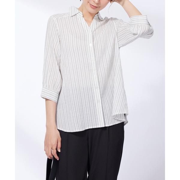 ブラウス シャツ スキッパー衿ぽこぽこ素材ブラウス レディース