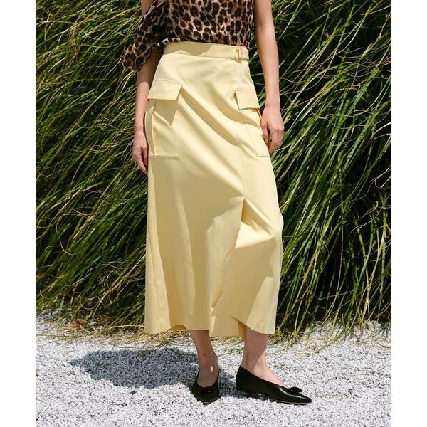 スカート ツイルストレッチサファリスカート