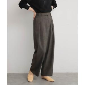 パンツ クラシックチェック　サイド釦パンツ レディース