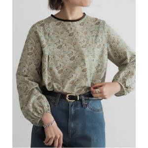 ブラウス シャツ ペイズリーPT　ベルベットパイピングBL レディース