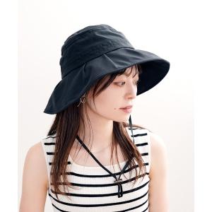 帽子 ハット 「かぶれる日傘」ギャザーハット(ストラップ付き) レディース