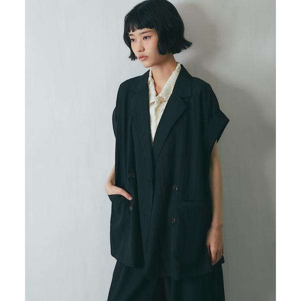 ジャケット テーラードジャケット 「セットアップ対応」リネンライクハーフスリーブジャケット レディー...