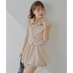 CALNAMUR 2WAY ボリュームスリーブジャガードブラウス　夏服 CALNAMUR ブラウス シャツ 2WAY VOLUME SLEEVE JAQUARD BL/2WAY