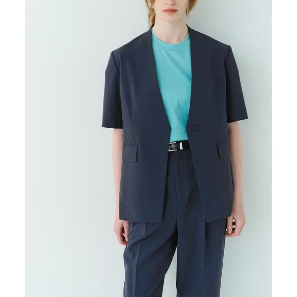 ジャケット ノーカラージャケット ハーフスリーブジャケット「CLEAN MOTION」 レディース