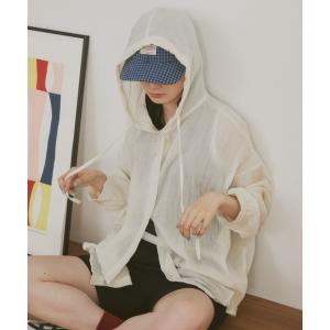 ブラウス シャツ ギンガムチェックフーディーシャツパーカー レディース