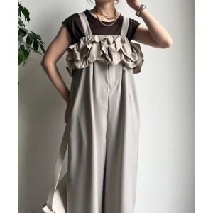 オールインワン 「WEB限定」フリル付キャミサロペット レディース