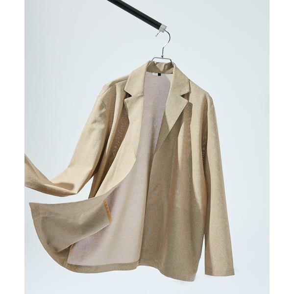 カーディガン 「シアー素材」SHARIR JERSEY ラペル カーディガン / 吸水速乾 軽量 ド...