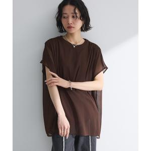 tシャツ 楊柳ドッキングフレンチプルオーバー レディース