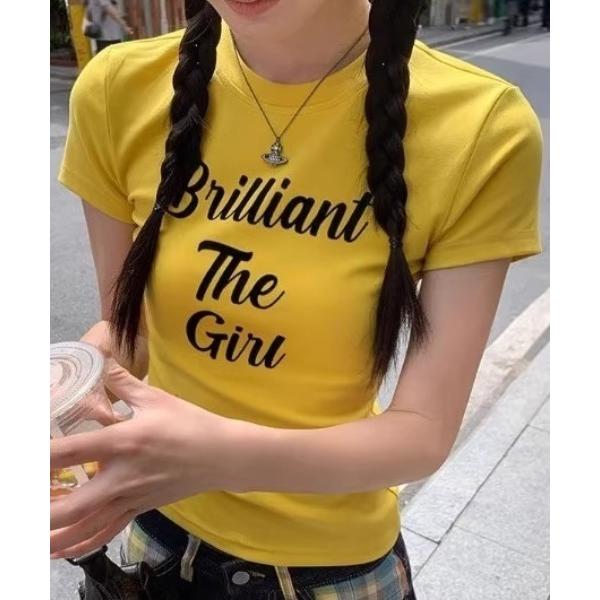 tシャツ logo print slim tee レディース