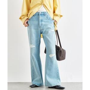 ジーンズ デニム デニムパンツ 「MONN.:.(モン)」セミフレアリペアデニム レディース