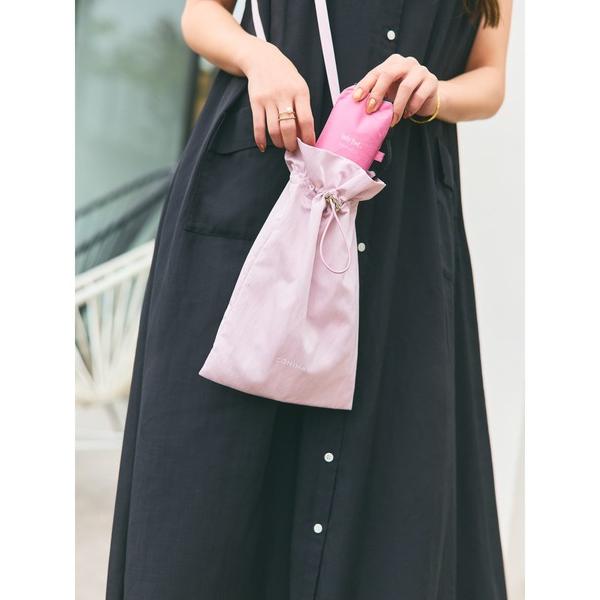 折りたたみ傘 「晴雨兼用」COHINAサコッシュ付きフラット傘 「低身長・小柄女性」 レディース