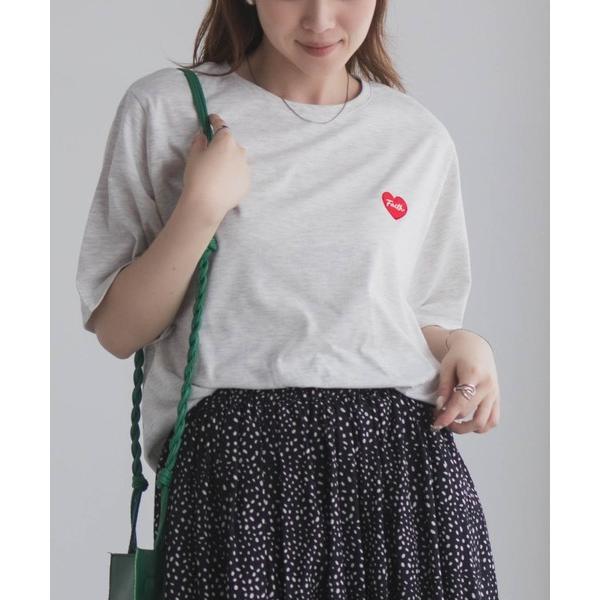 tシャツ T-GRAPHICS ハート刺繍Tシャツ レディース