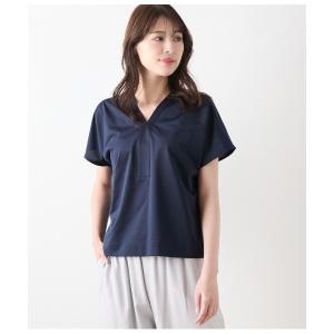 tシャツ 「接触冷感」ハイツイストツイル Vネック半袖プルオーバー レディース