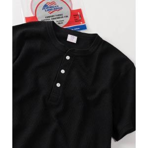 tシャツ 「87」「JEMORGAN/ジェーイーモーガン」ワッフル ヘンリーネック 半袖Tシャツ/無地T/パックT/インナーウェア メンズ レディース